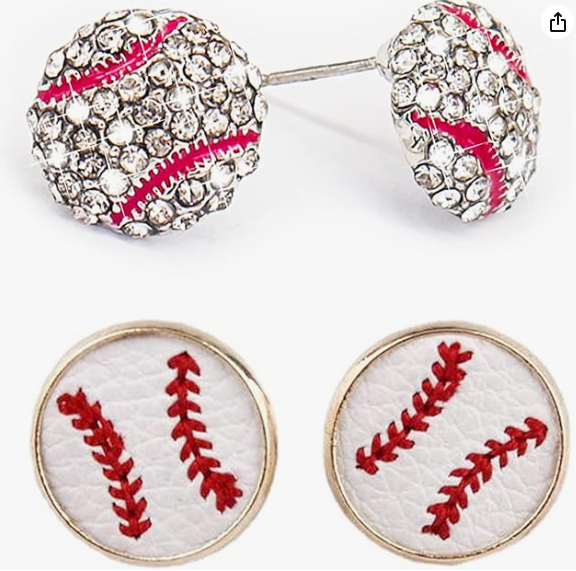 4 Pairs Baseball Dangle Earrings for Moms 3JPkw6c