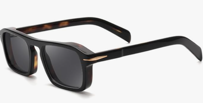 Small Rectangular Polarized Sunglasses for Men and Women with 100% UV Protection and HD Lens - Model 1404 3VvpLKL