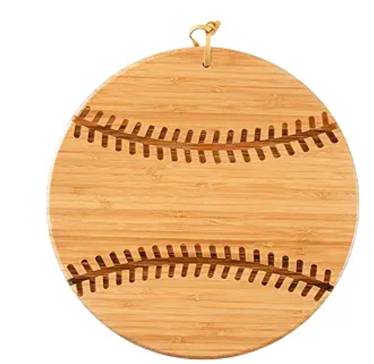 Totally Bamboo Baseball Shaped Bamboo Wood Cutting Board and Charcuterie Board, Great Gift for Baseball Fans 4nhApRF